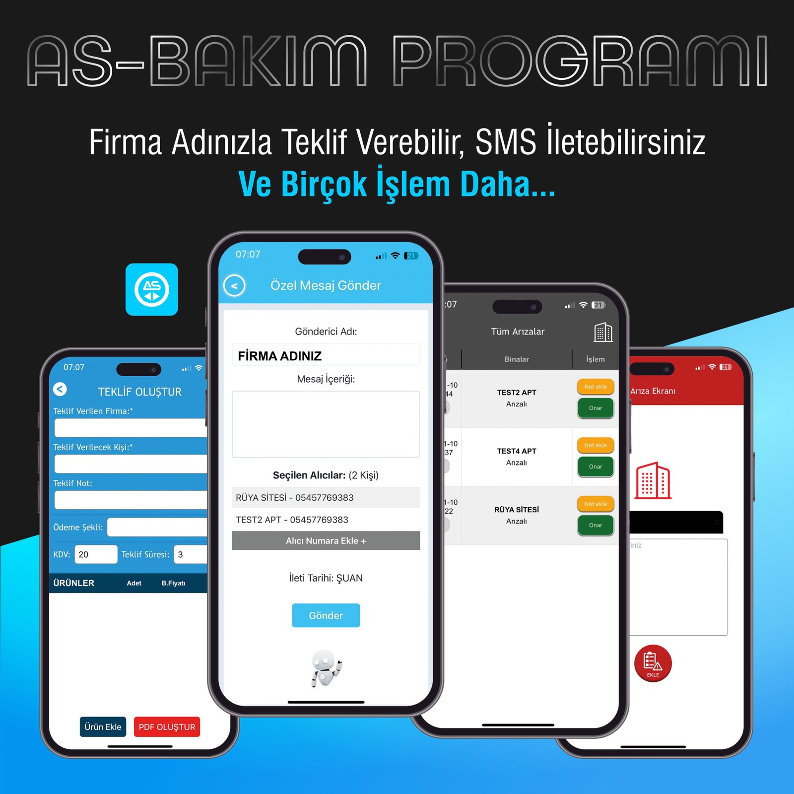 Asansör bakım arıza ve tahsilat mobil uygulaması