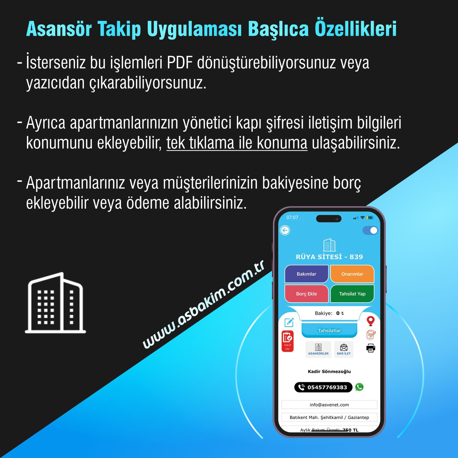 Asansör takip yazılımı Asbakım